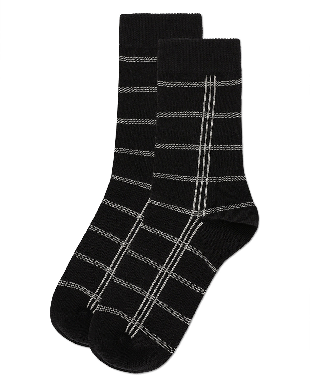 Boys' Boxed Stripe Crew Socks : Color: Black
