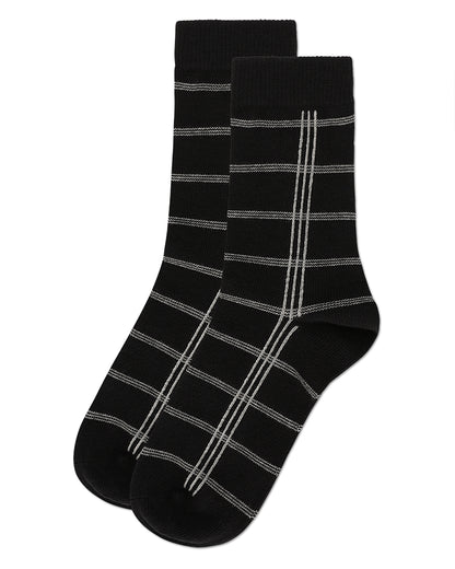 Boys' Boxed Stripe Crew Socks : Color: Black