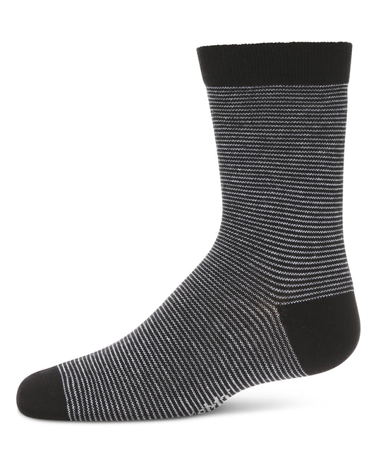 Boys' Horizontal Stripe Crew Socks : Color: Black