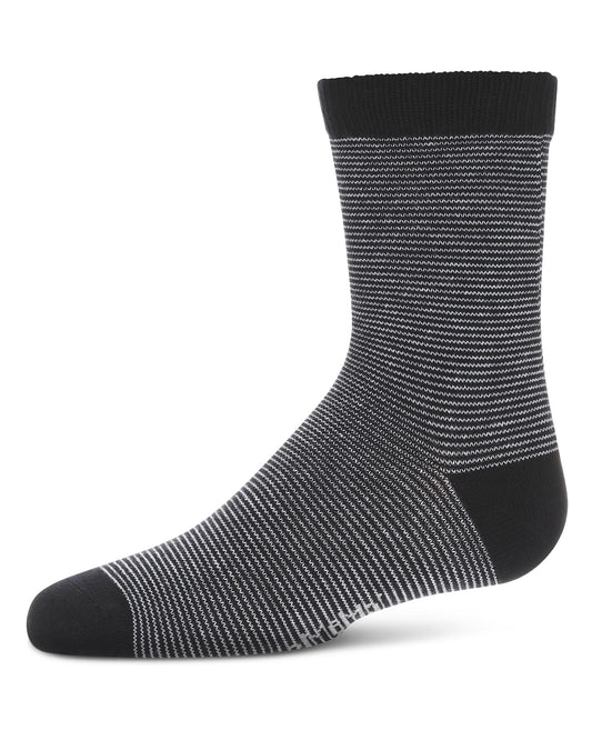 Boys' Horizontal Stripe Crew Socks : Color: Navy