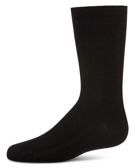 Solid Bamboo Blend Boy’s Crew Socks : Color: Black