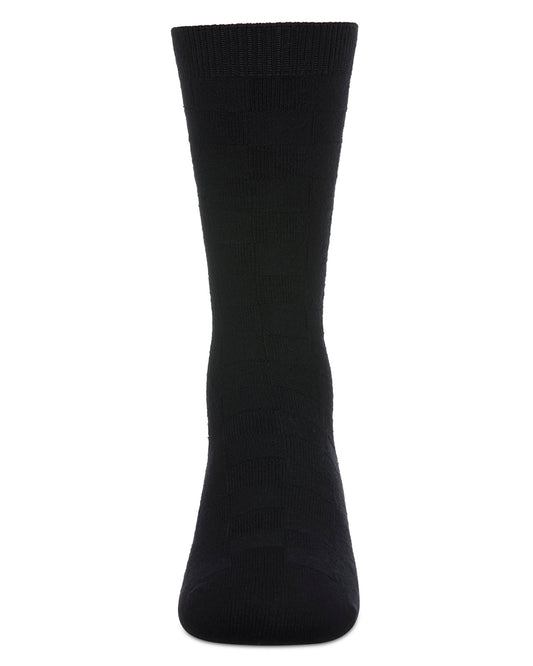 Boys' Checkerboard Rayon form Bamboo Blend Crew Socks : Color: Black