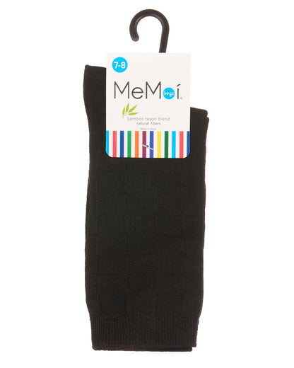 Boys' Checkerboard Rayon form Bamboo Blend Crew Socks : Color: Black