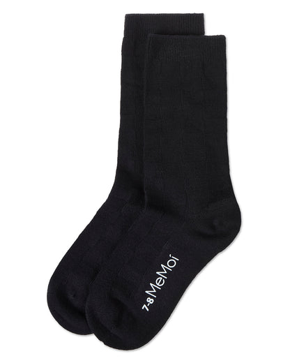 Boys' Checkerboard Rayon form Bamboo Blend Crew Socks : Color: Black
