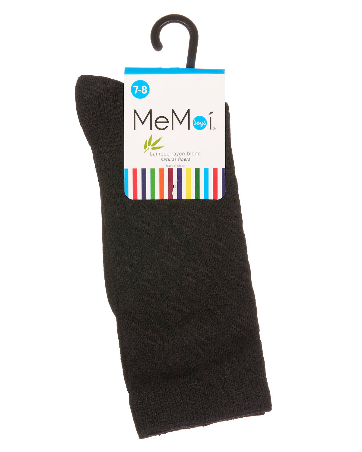 Boys' Diamond Rayon from Bamboo Crew Socks : Color: Black