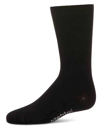 Boys' Diamond Rayon from Bamboo Crew Socks : Color: Black