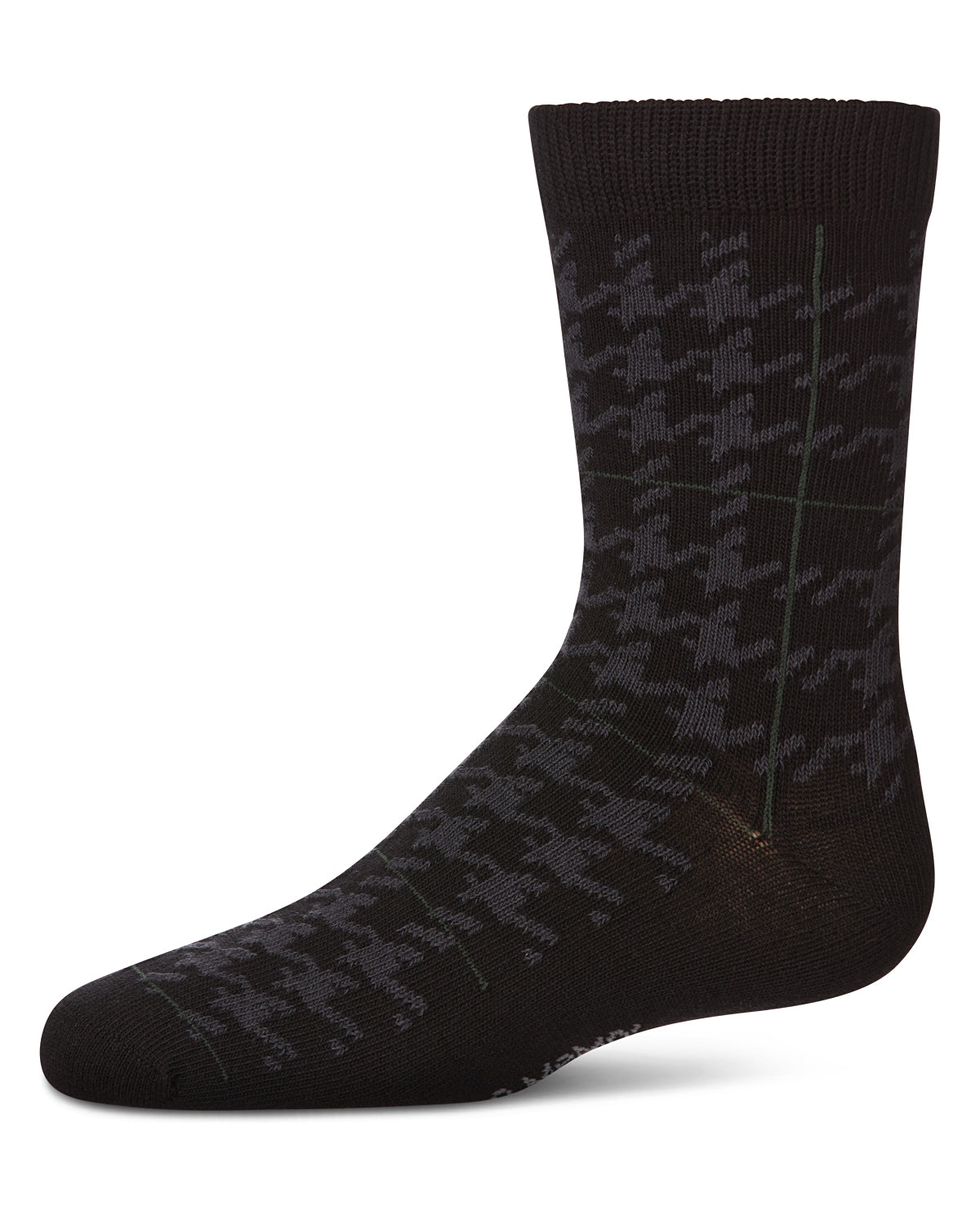 Boys' Hounds Plaid Dress Socks : Color: Black