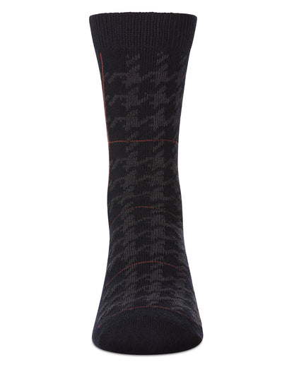 Boys' Hounds Plaid Dress Socks : Color: Black