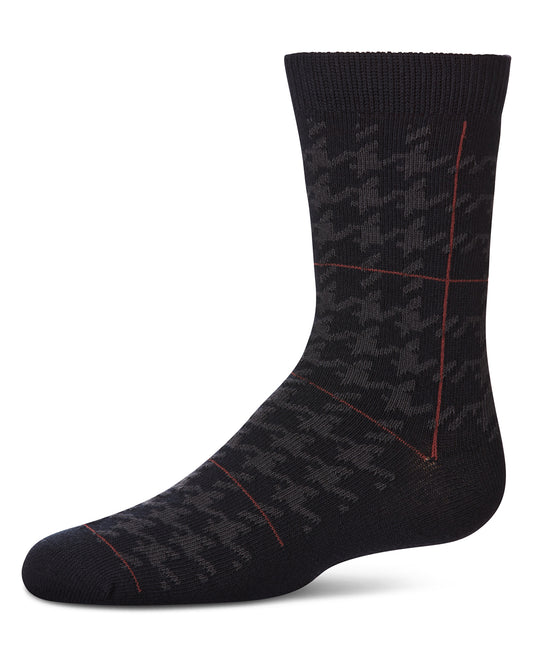 Boys' Hounds Plaid Dress Socks : Color: Navy