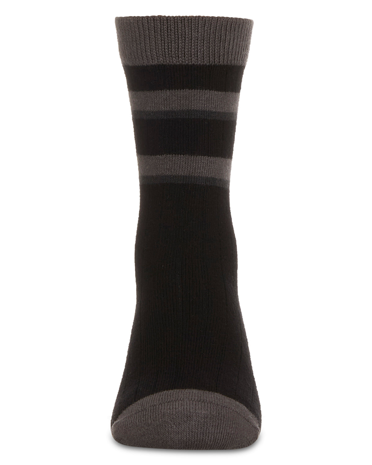 Boys Tonal Stripe Cotton Rich Crew Sock : Color: Black