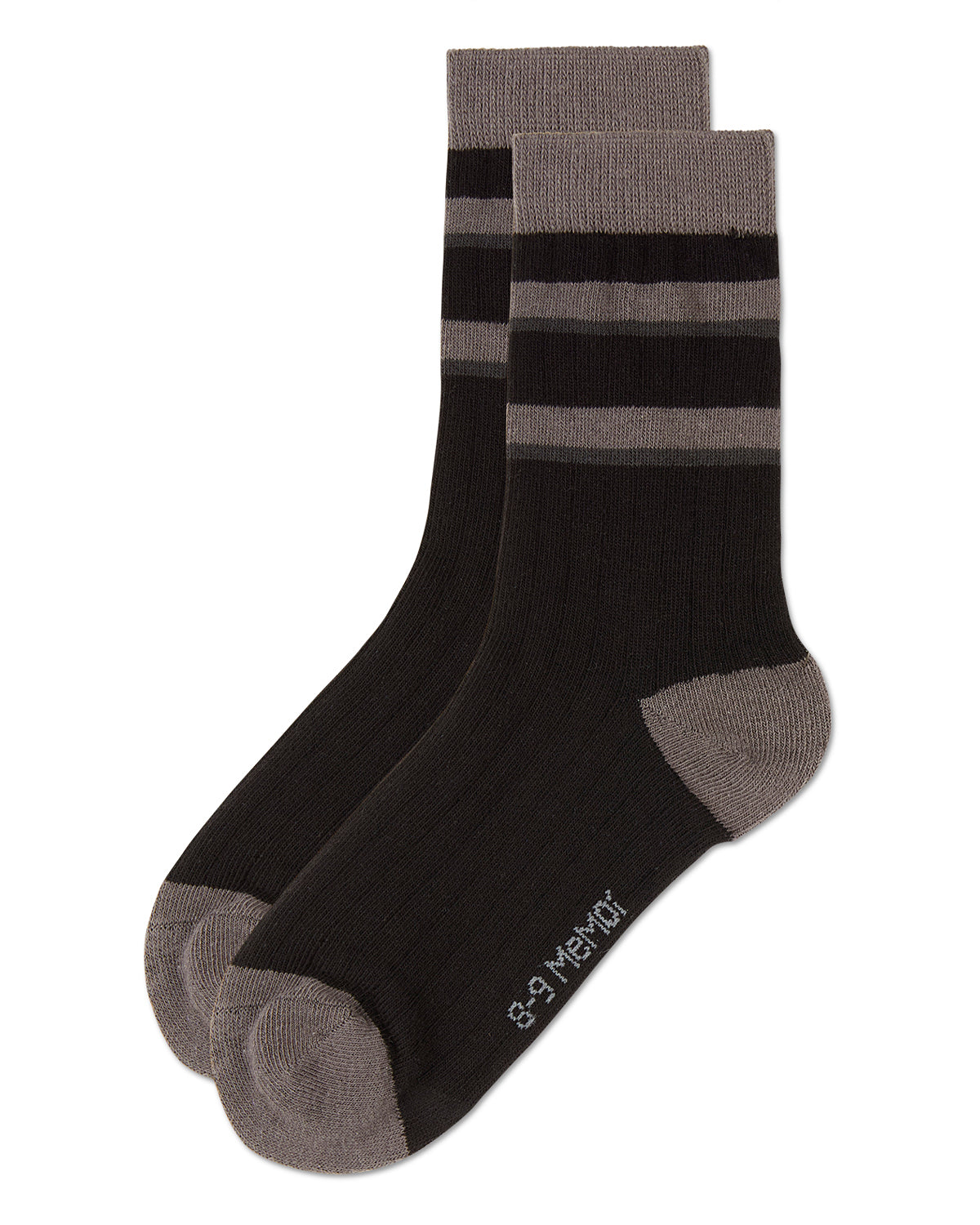 Boys Tonal Stripe Cotton Rich Crew Sock : Color: Black
