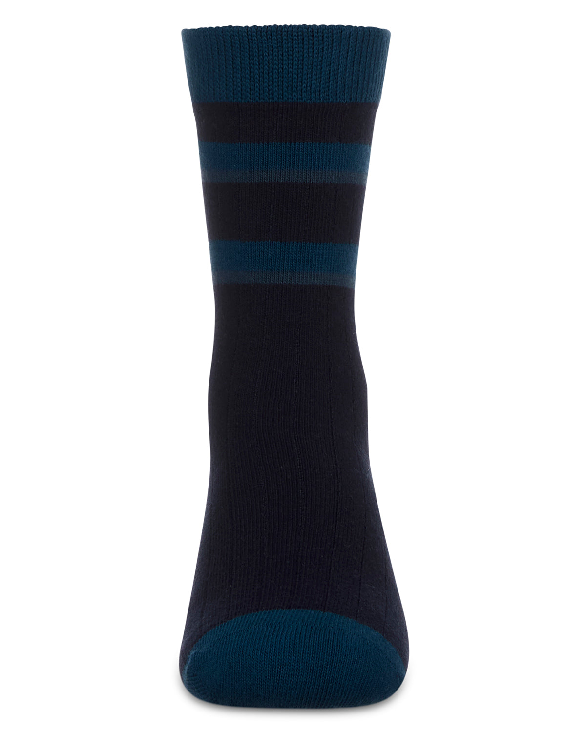 Boys Tonal Stripe Cotton Rich Crew Sock : Color: Black