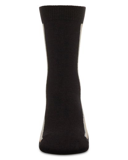 Boys' Dual Line Crew Socks : Color: Black