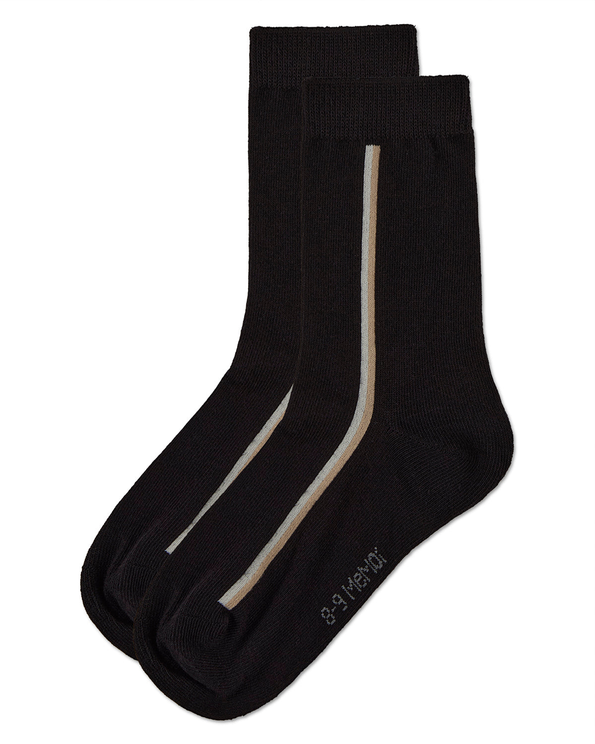 Boys' Dual Line Crew Socks : Color: Black