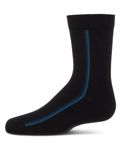 Boys' Dual Line Crew Socks : Color: Navy