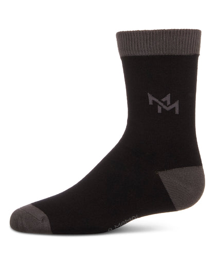 Boys' Overlapped M Crew Socks : Color: Black