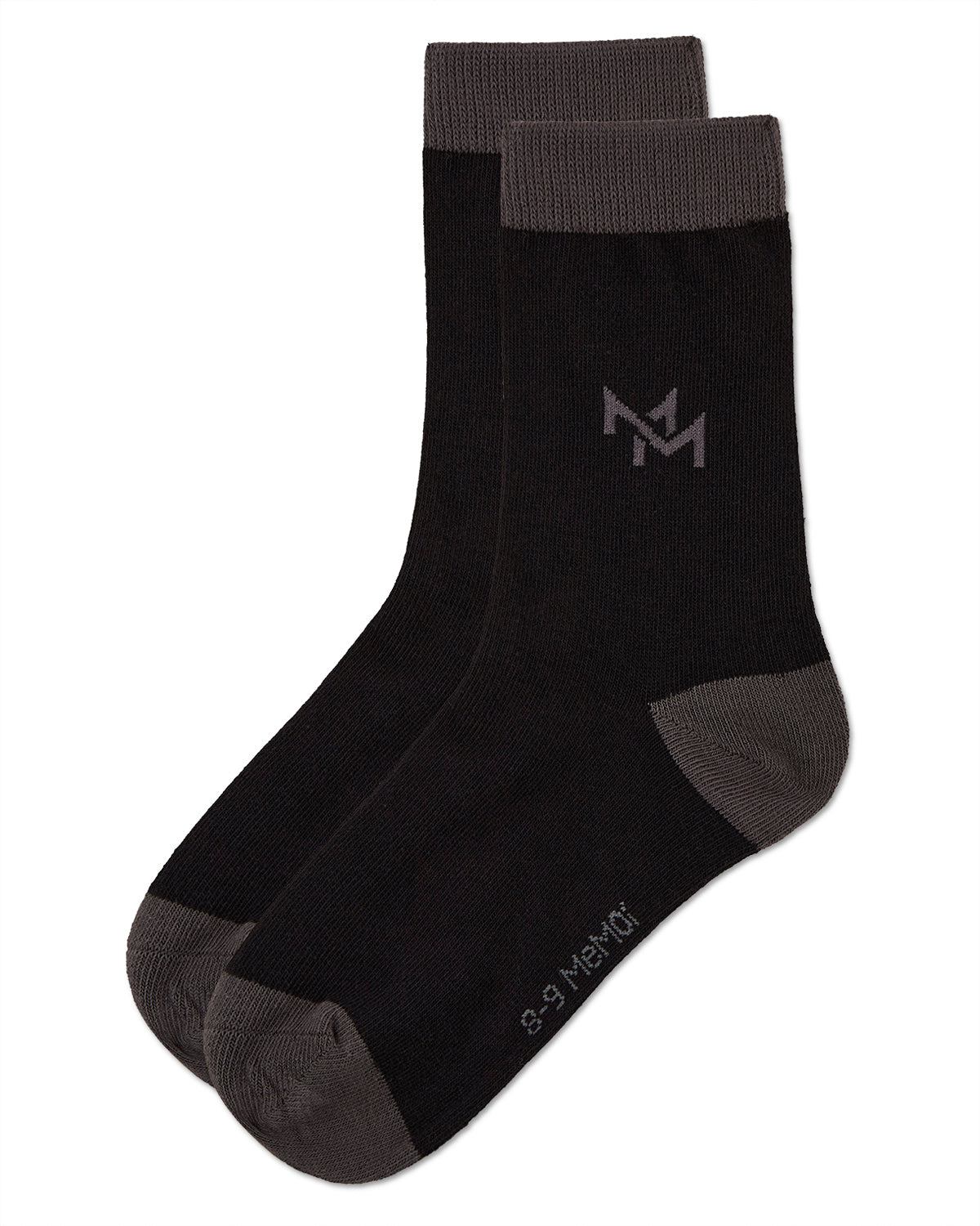 Boys' Overlapped M Crew Socks : Color: Black