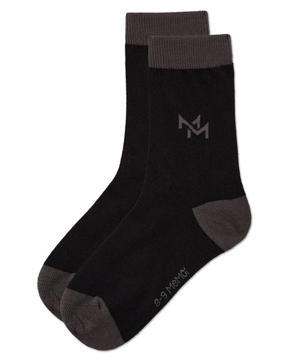 Boys' Overlapped M Crew Socks : Color: Black