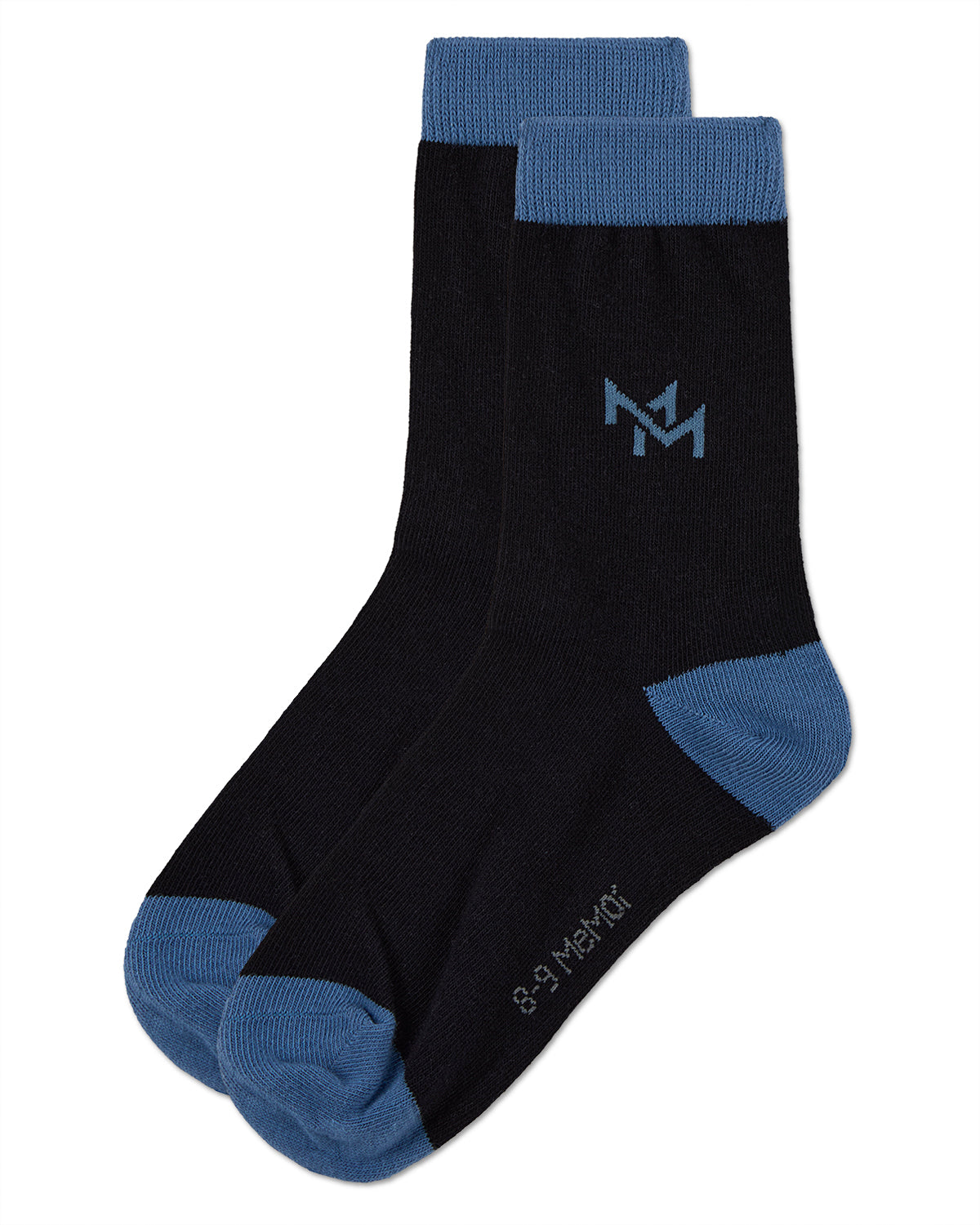 Boys' Overlapped M Crew Socks : Color: Black