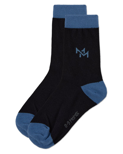 Boys' Overlapped M Crew Socks : Color: Black