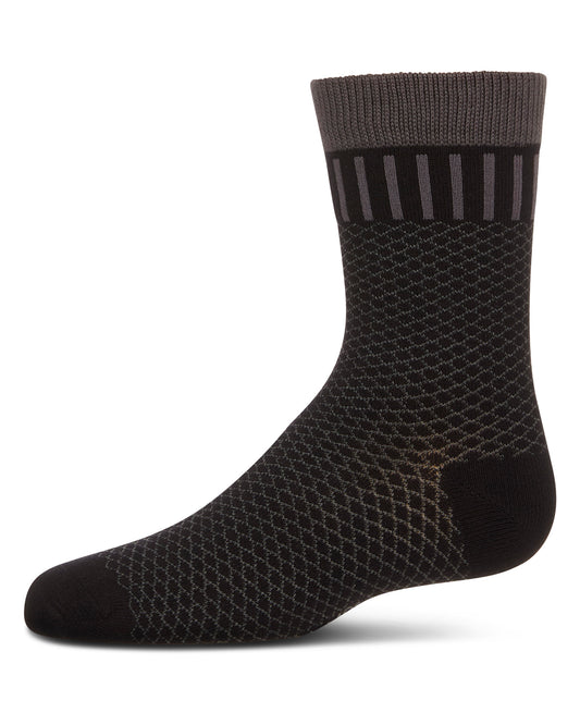Boys' Geometry Crew Socks : Color: Black