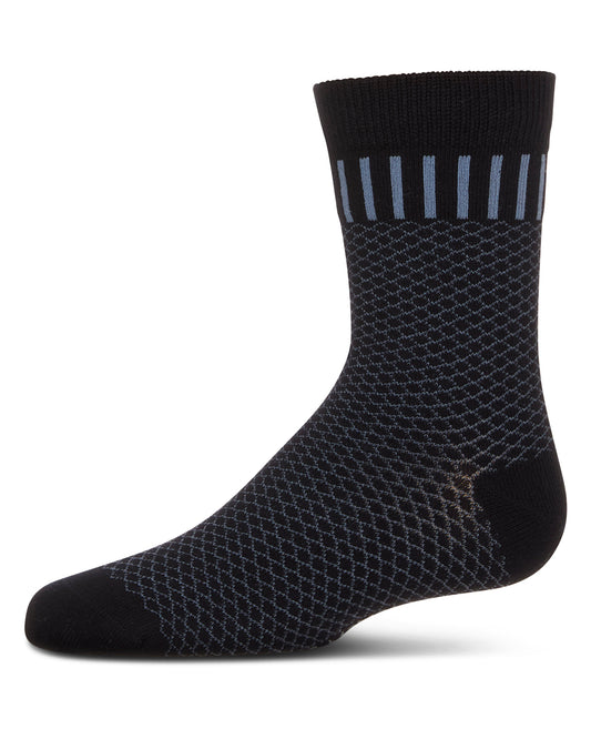 Boys' Geometry Crew Socks : Color: Black