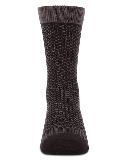Boys "Geo" Cotton-Rich Geometric Diamond-Pattern Everyday Crew Sock