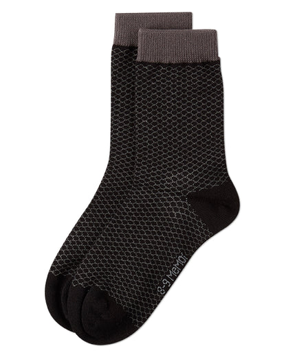 Boys "Geo" Cotton-Rich Geometric Diamond-Pattern Everyday Crew Sock