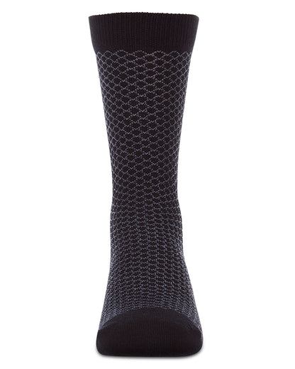 Boys "Geo" Cotton-Rich Geometric Diamond-Pattern Everyday Crew Sock