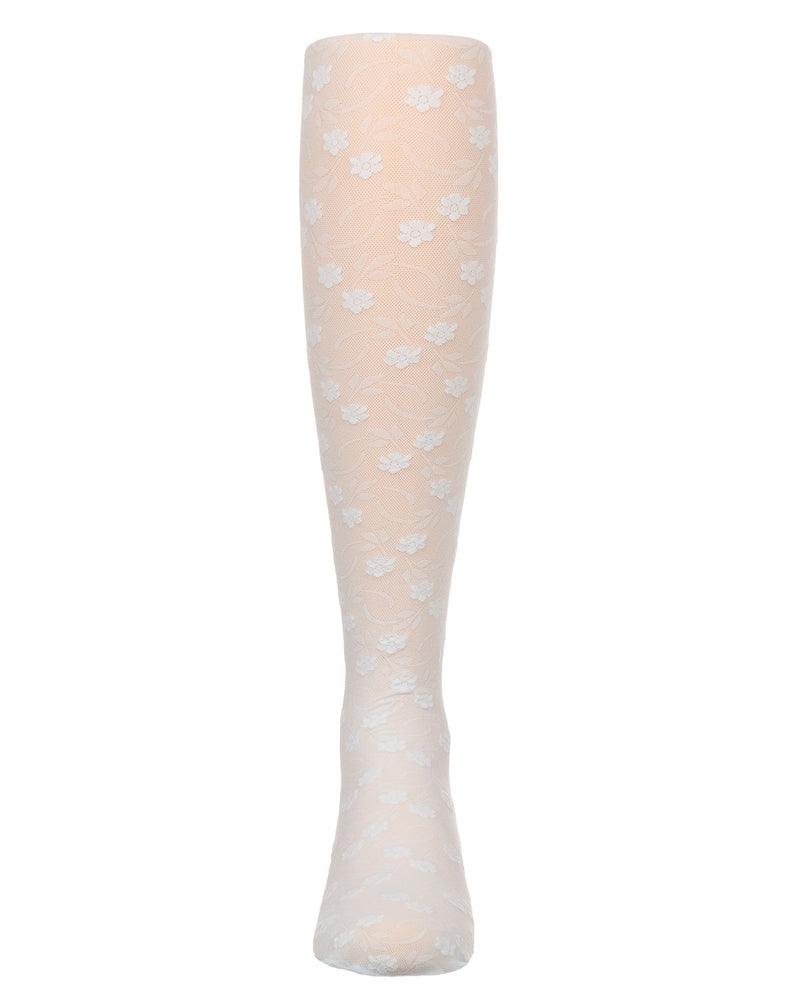 Sweet Blossoms Girls Sheer Floral Lace Tights