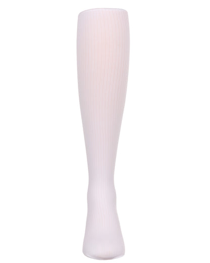 Girls' Opaque Fine Ribbed Nylon Tights : Color: White