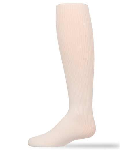Girls' Opaque Fine Ribbed Nylon Tights : Color: Winter White