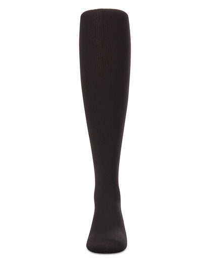 Girls' Elegant Ribbed Nylon Tights : Color: Black