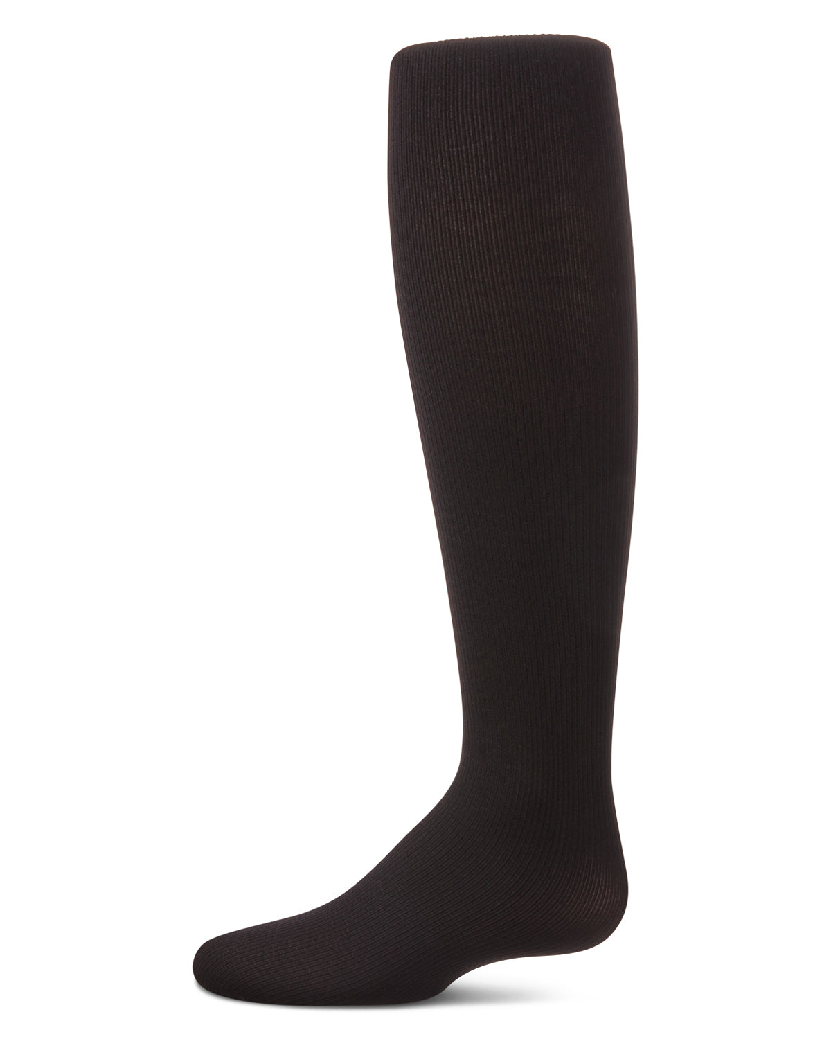 Girls' Elegant Ribbed Nylon Tights : Color: Black