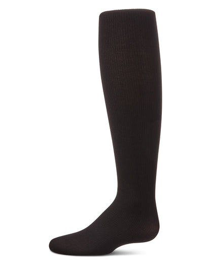 Girls' Elegant Ribbed Nylon Tights : Color: Black