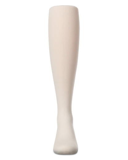 Girls' Elegant Ribbed Nylon Tights : Color: Winter White