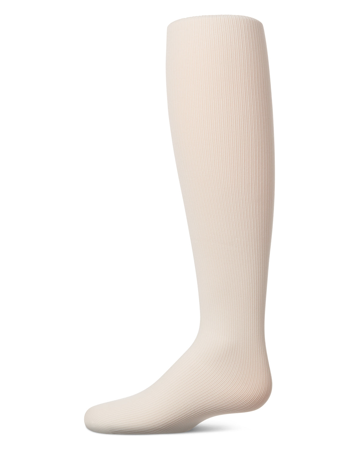 Girls' Elegant Ribbed Nylon Tights : Color: Winter White