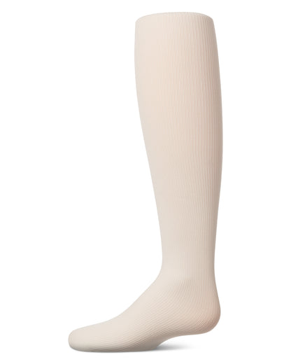 Girls' Elegant Ribbed Nylon Tights : Color: Winter White