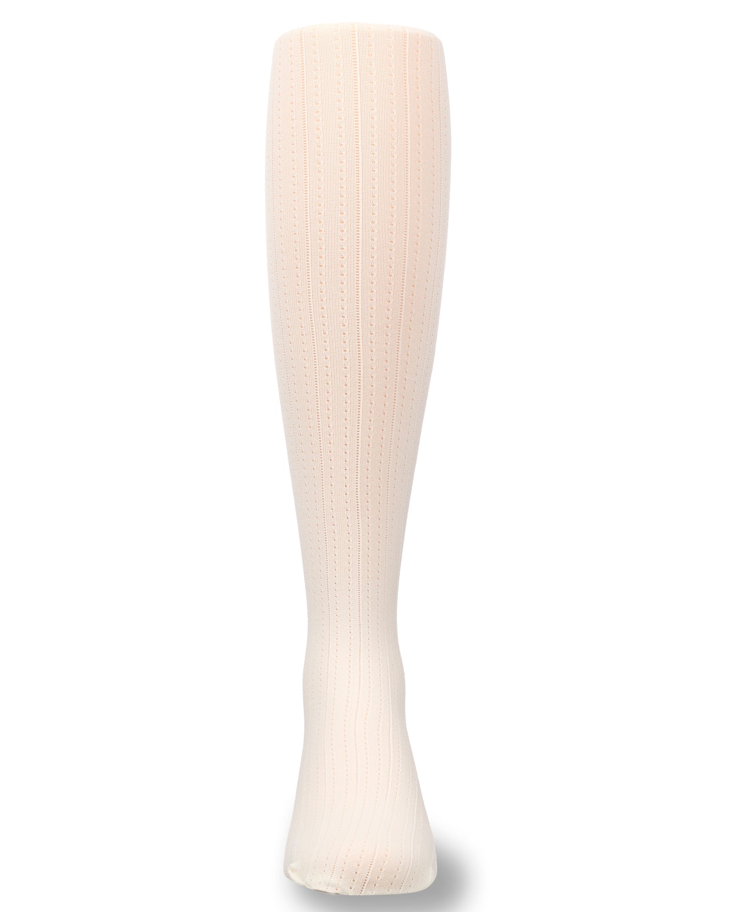 Girls' Railroad Pointelle Nylon Tights : Color: Winter White