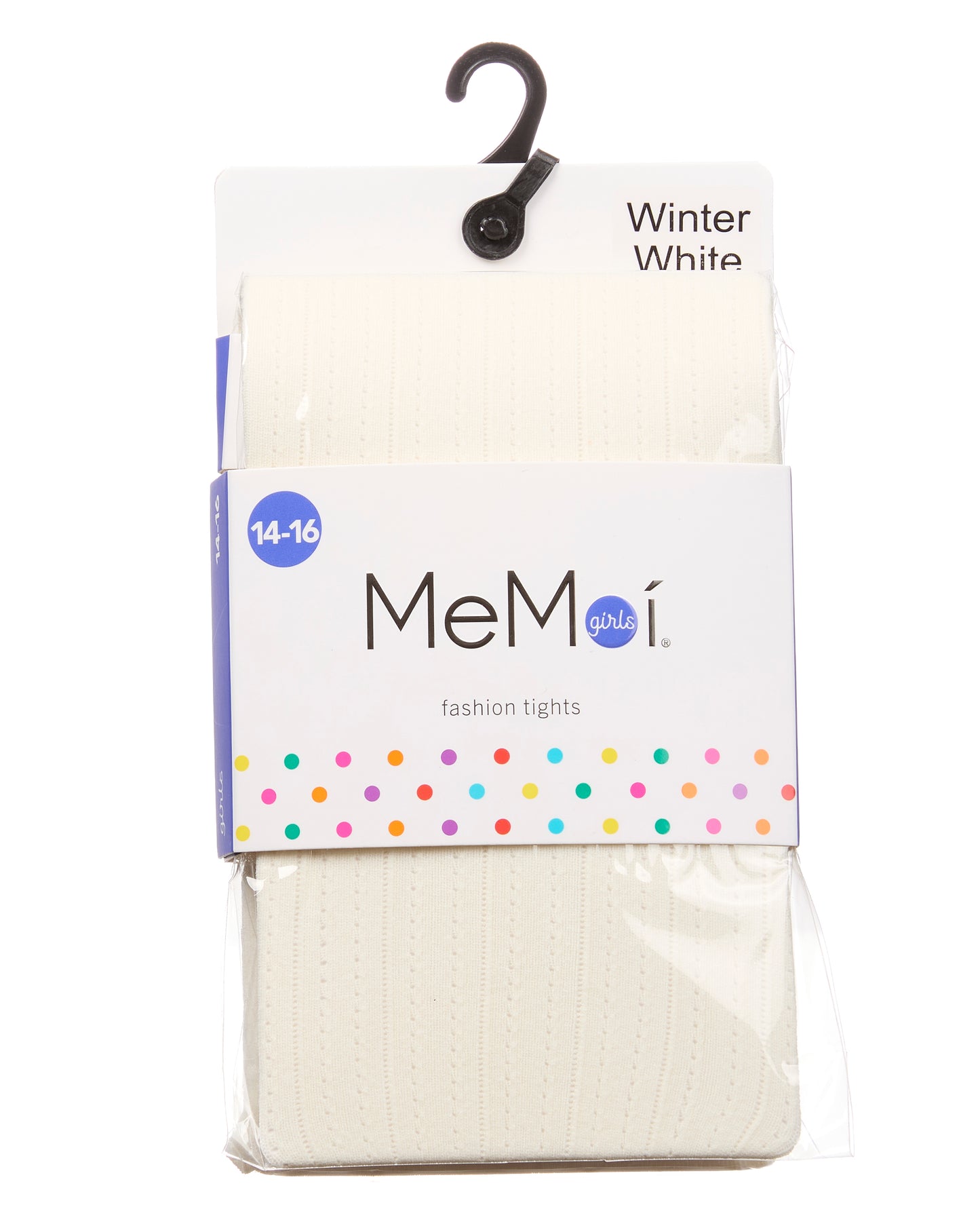 Girls' Railroad Pointelle Nylon Tights : Color: Winter White