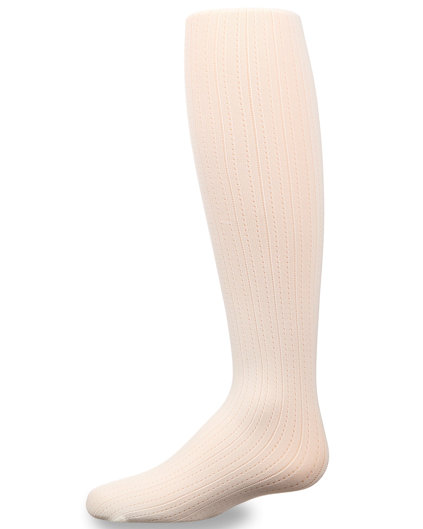 Girls' Railroad Pointelle Nylon Tights : Color: Winter White