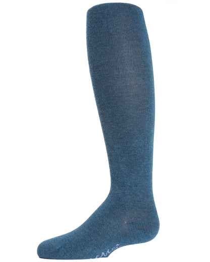 Girls' Soft Pima Cotton Opaque Tights : Color: Turquoise Heather