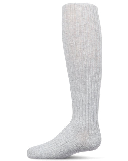 Infant Classic Ribbed Cotton Blend Opaque Tights : Color: Light Gray