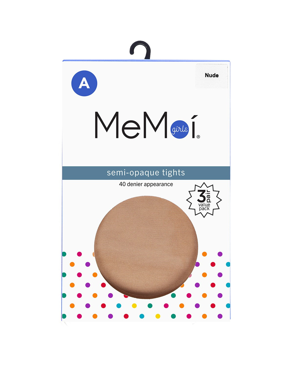 Girls' 3 Pair Pack Semi-Opaque Tights : Color: Nude