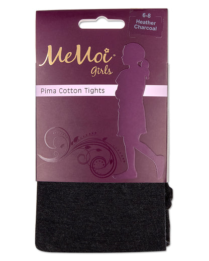 Girls' Soft Pima Cotton Opaque Tights : Color: Heather Charcoal