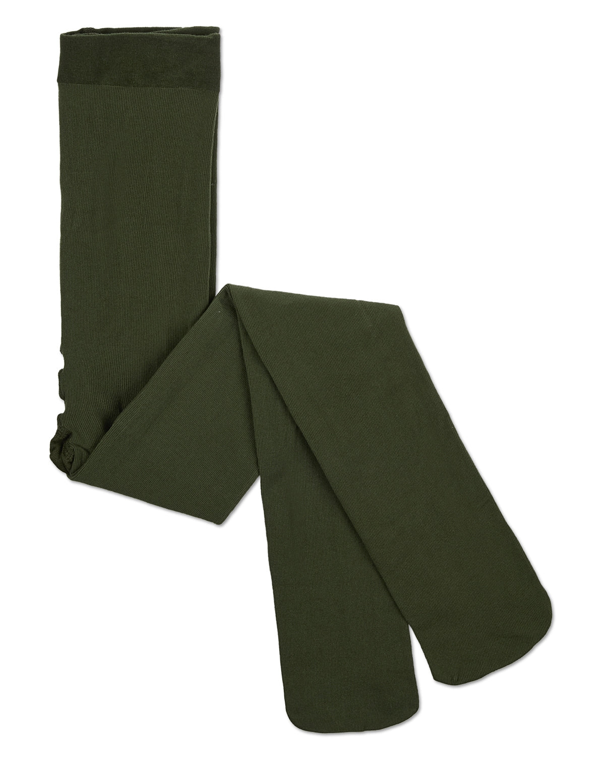 Girls' Soft Pima Cotton Opaque Tights : Color: Kombu Green