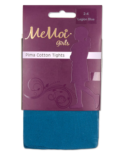 Girls' Soft Pima Cotton Opaque Tights : Color: Legion Blue