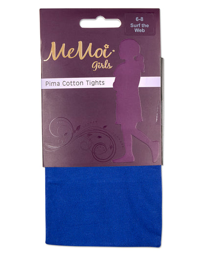 Girls' Soft Pima Cotton Opaque Tights : Color: Surf the Web