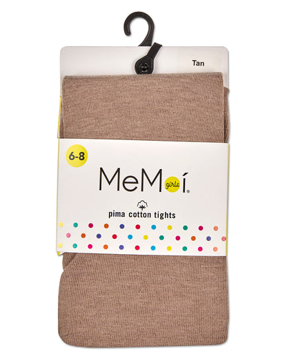 Girls' Soft Pima Cotton Opaque Tights : Color: Tan