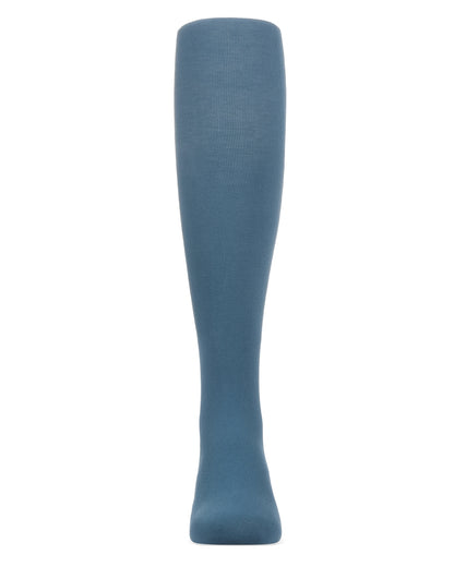 Girls' Soft Pima Cotton Opaque Tights : Color: Teal